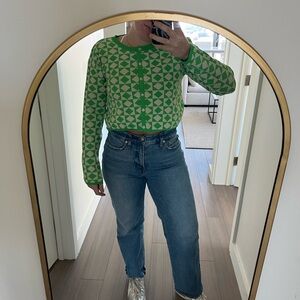 Game of Chance Button front cardigan Lime